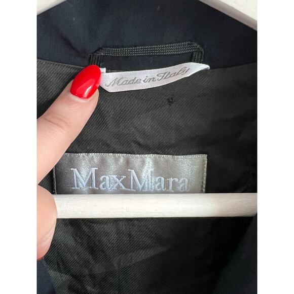 Max Mara Long Sleeve Notch Lapel Single Breasted Blazer Jacket Black Womens US 8 - Picture 4 of 6